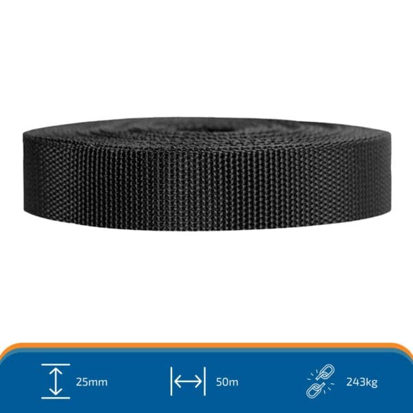 25mm Polyprop Webbing (50m)