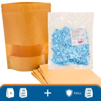 1L Kraft Paper Pouch + 100cc Oxygen Absorber